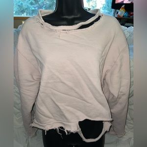 good hYOman Distressed Cropped Sweatshirt